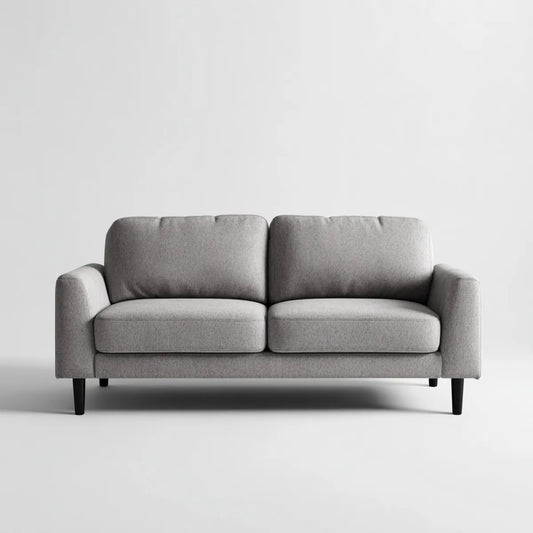 Sofa 2 umieszcza szary 160 x 85 cm x 85 cm w prostokątnym kształcie poliestru, 160 x 85 x 85 cm