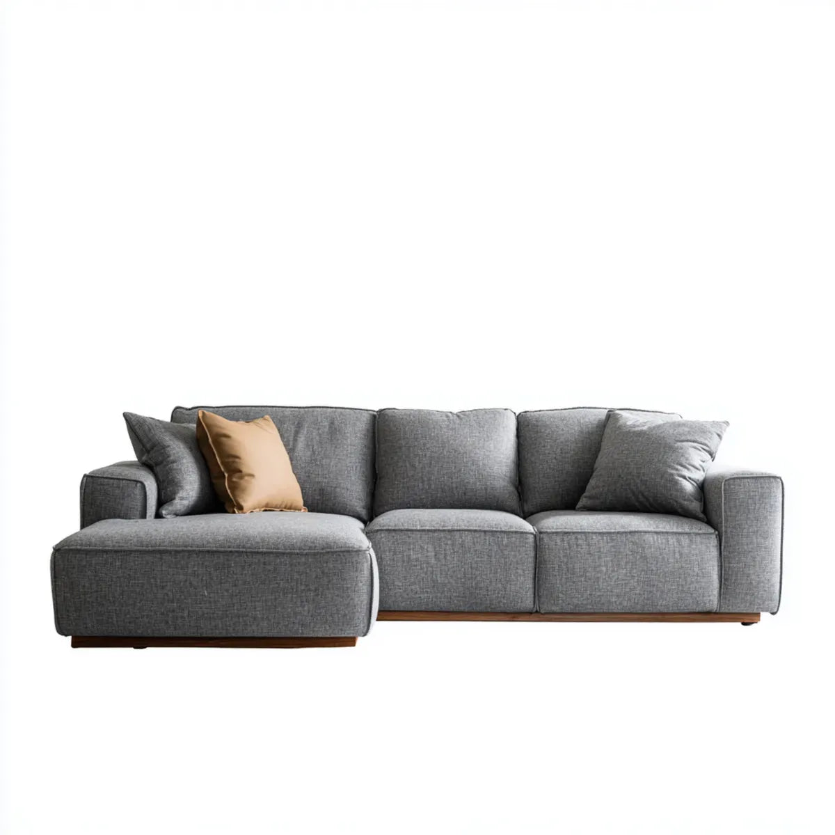 Sofa, Lewy kąt sofa 3 miejsca szary 260 x 160 x 85 cm w poliestrowym kształcie L