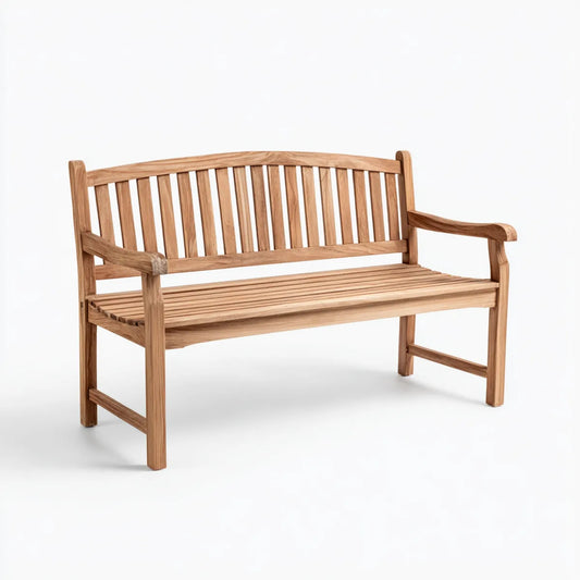 Ławka ogrodowa 2 brązowe miejsca w litym drewnie z drewna tekowego 120 x 65 x 92 cm