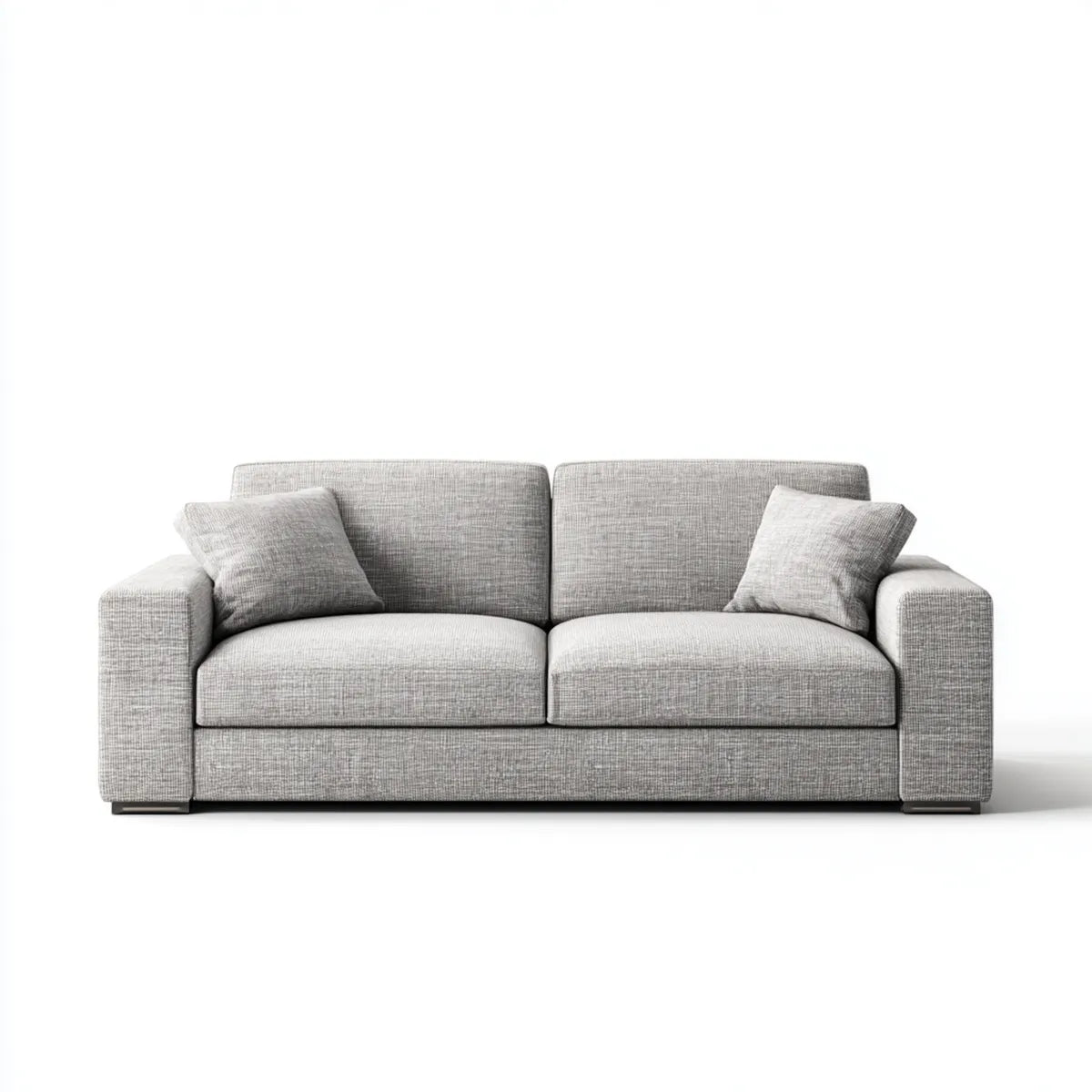 Sofa, Szara, prostokątna sofa poliestrowa 180 x 90 x 85 cm